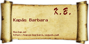Kapás Barbara névjegykártya
