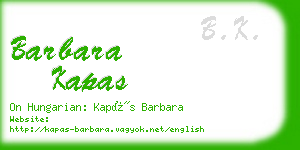 barbara kapas business card
